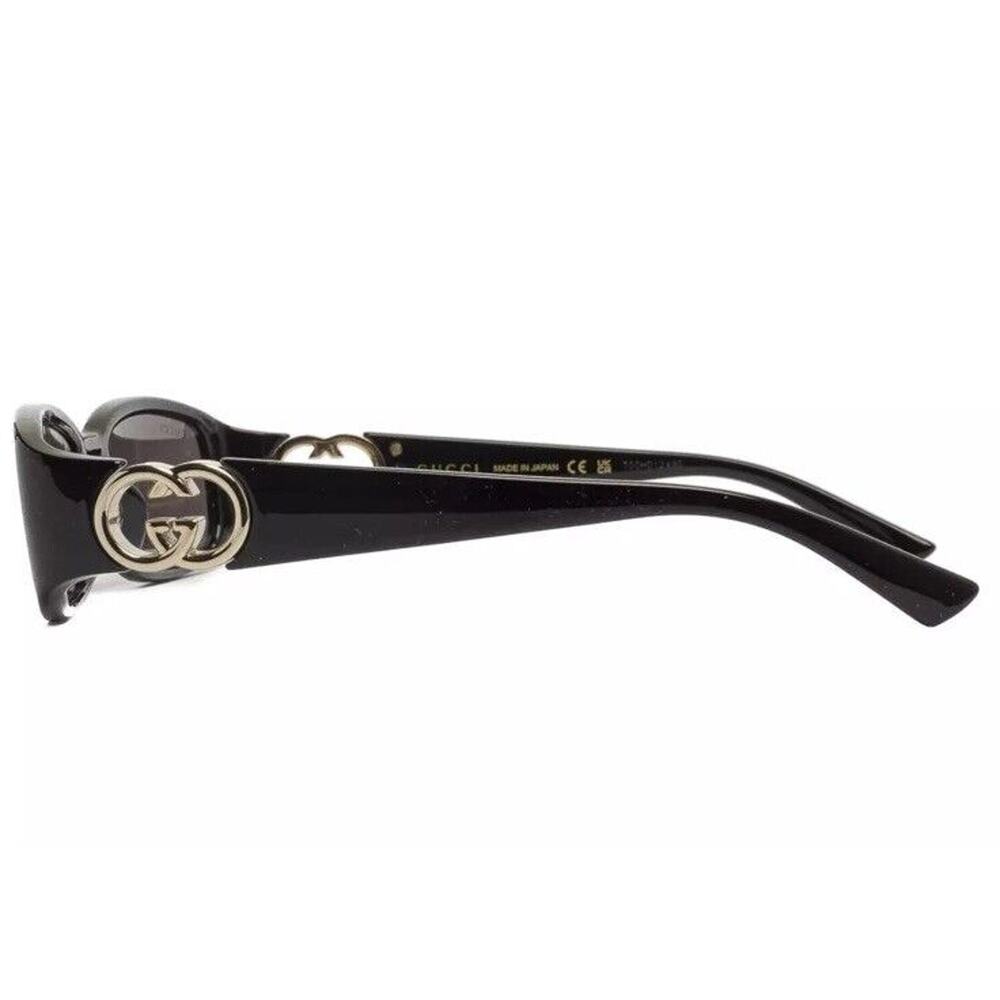 GUCCI GG1661S 001 Black Gold Grey Rectangle Unisex Sunglasses AUTHENTIC - Picture 6 of 10